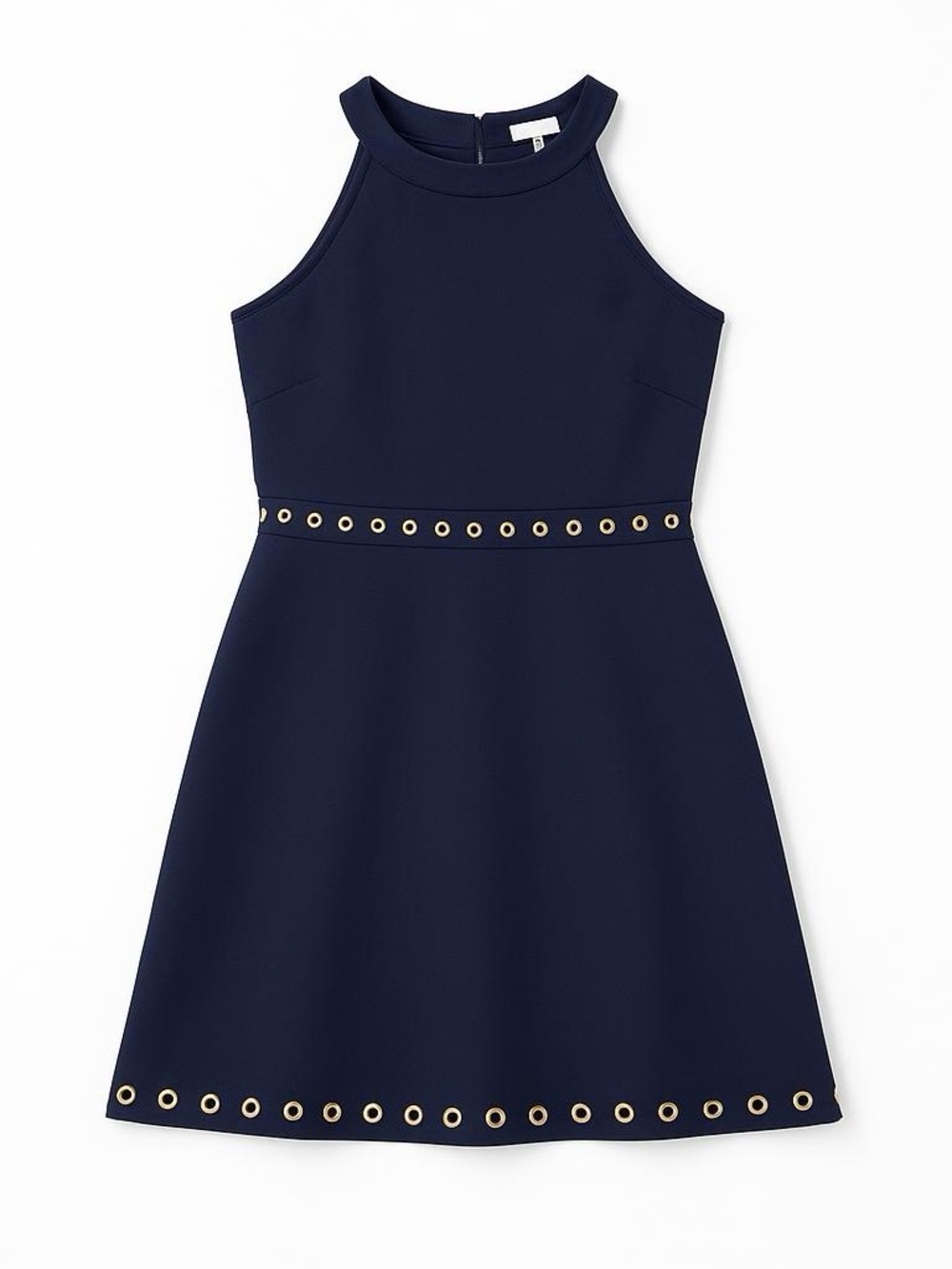 Michael Kors XL Navy Dress with Gold Eyelet Trim